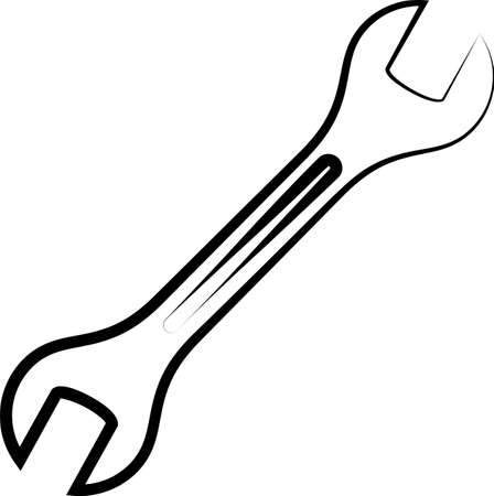 Open End Wrench Icon, Spanner Vector Art Illustrationのイラスト素材