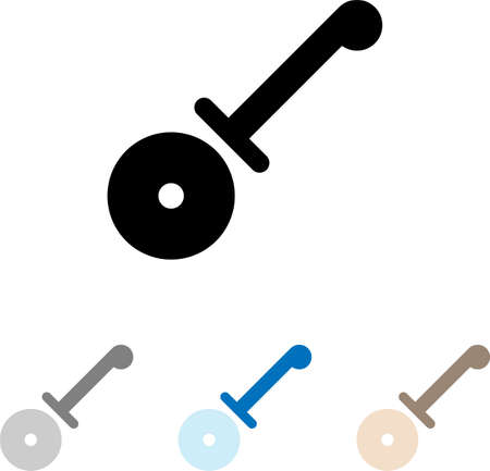 Pizza Cutter Icon, Pizza Slice Cutter Vector Art Illustrationのイラスト素材