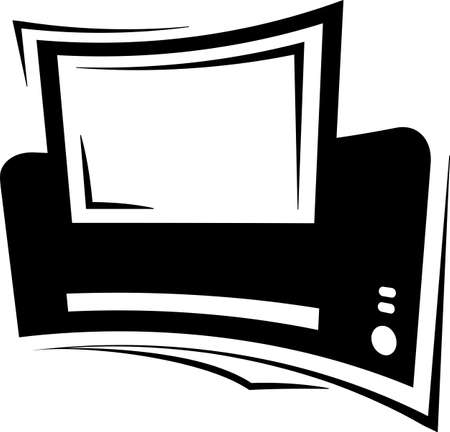 Printer Icon, Ink Jet, Laser Printer Vector Art Illustrationのイラスト素材