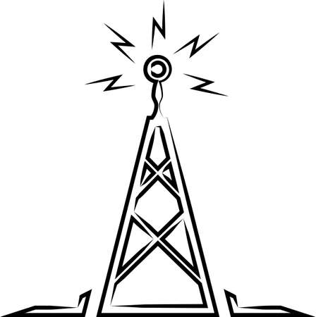 Radio Tower Icon Vector Art Illustration designのイラスト素材