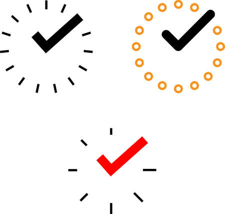 Tick Mark Icon Collection, Check Mark, Right Mark, Vector Art Illustrationのイラスト素材