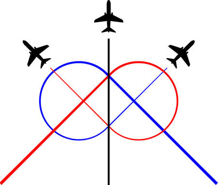 Airplane Flying Formation, Air Show Display Vector Art Illustrationのイラスト素材