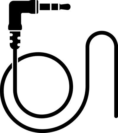Audio Cable Icon, Plug Wire Vector Art Illustrationのイラスト素材