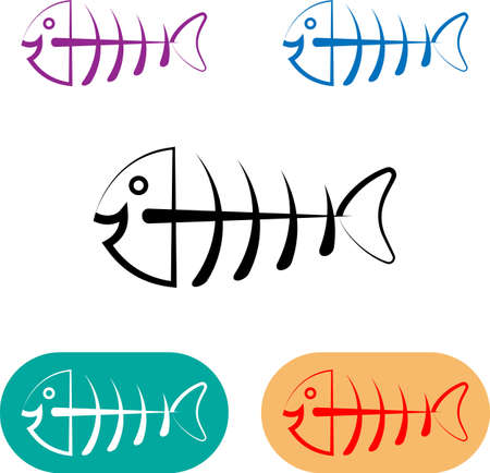 Fish bone icon design vector art illustration design.のイラスト素材