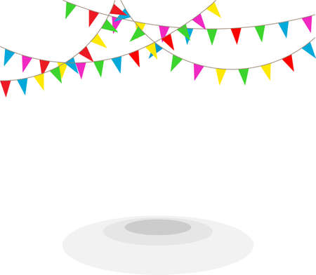 Bunting flags, celebration, party decoration item vector art illustration.のイラスト素材