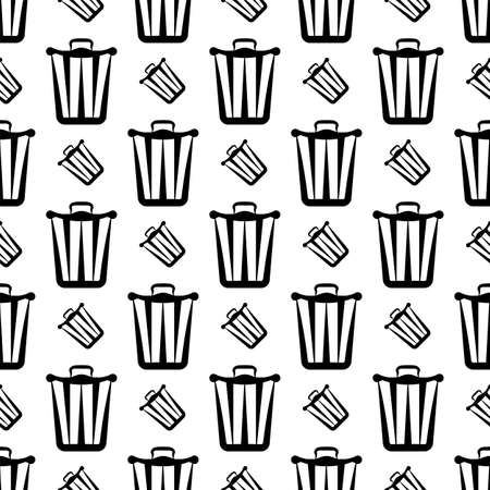 Trash Can Icon Seamless Pattern Vector Art Illustrationのイラスト素材