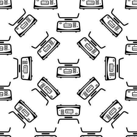 Kitchen Weight Scale Icon Seamless Pattern Vector Art Illustrationのイラスト素材
