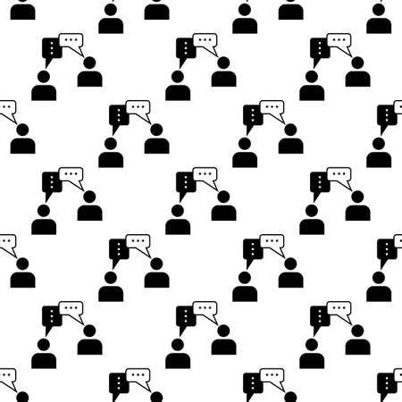 Communication Icon, Business, Social Communication Icon Seamless Pattern Vector Art Illustrationのイラスト素材