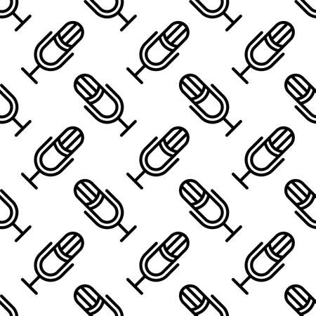 Microphone Icon Seamless Pattern Vector Art Illustrationのイラスト素材