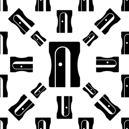 Pencil Sharpener Icon Seamless Pattern, Sharpener Vector Art Illustrationのイラスト素材