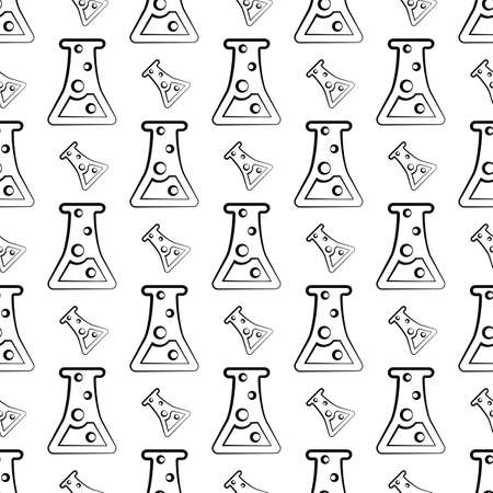 Beaker Icon Seamless Pattern, Beaker Vector Art Illustrationのイラスト素材