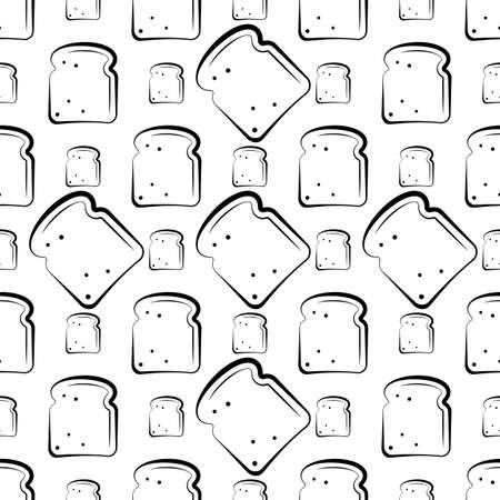 Bread Icon Seamless Pattern, Baked Bread Icon Vector Art Illustrationのイラスト素材