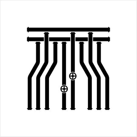 Pipe Icon, Pipe Fitting Icon, Water, Gas, Oil Pipeline, Plumbing Work Vector Art Illustrationのイラスト素材