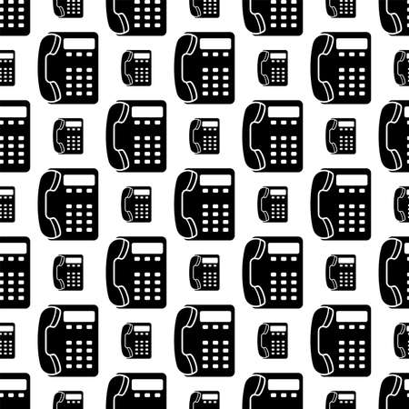 Telephone Icon, Phone Seamless Pattern Vector Art Illustrationのイラスト素材
