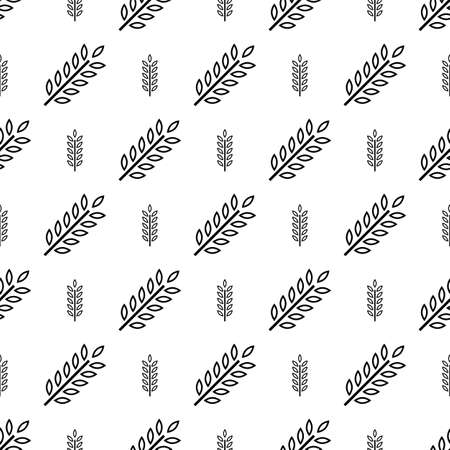 Wheat Ear Spica Icon Seamless Pattern Vector Art Illustrationのイラスト素材