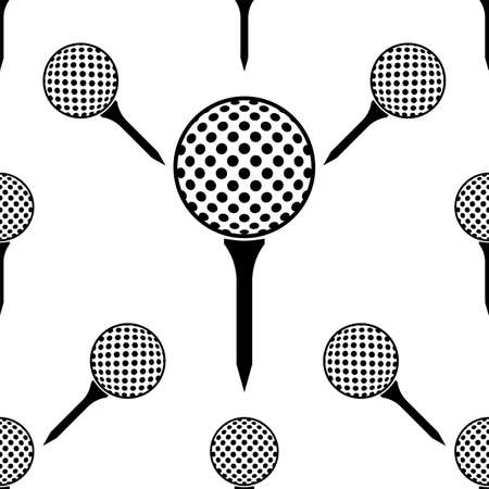 Golf Ball On Tee Icon Seamless Pattern Vector Art Illustrationのイラスト素材