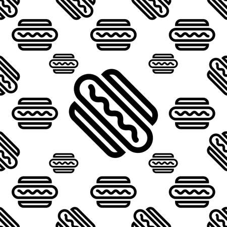 Hot Dog Icon Seamless Pattern Vector Art Illustrationのイラスト素材