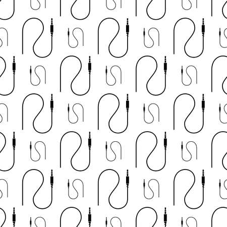Plug Wire Seamless Pattern Vector Art Illustrationのイラスト素材
