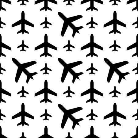 Airplane Icon Seamless Pattern Vector Art Illustrationのイラスト素材