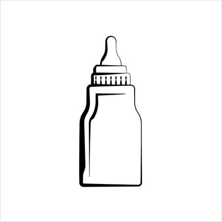 Baby Bottle Icon, Milk, Water Bottle Icon Vector Art Illustrationのイラスト素材