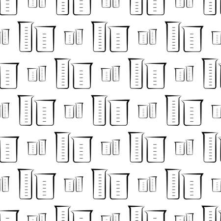 Beaker Icon Seamless Pattern, Beaker Vector Art Illustrationのイラスト素材