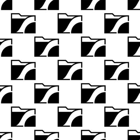 Computer Folder Icon, File Folder System Seamless Pattern Vector Art Illustrationのイラスト素材