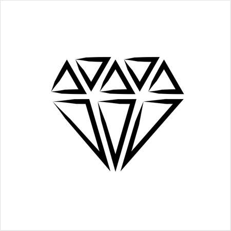 Diamond Icon, Diamond Cut Vector Art Illustrationのイラスト素材