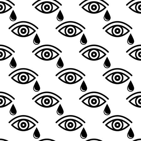 Eye Drop Icon Seamless Pattern Vector Art Illustrationのイラスト素材