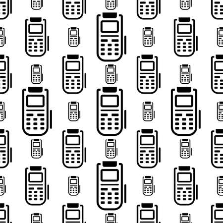 Pos Terminal Icon Seamless Pattern Vector Art Illustrationのイラスト素材