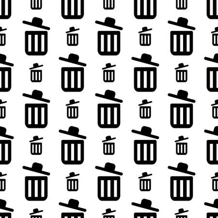 Trash Can Icon Seamless Pattern Vector Art Illustrationのイラスト素材