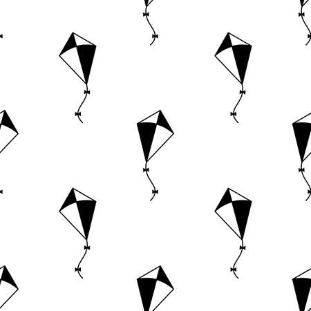 Kite Icon Seamless Pattern Vector Art Illustrationのイラスト素材