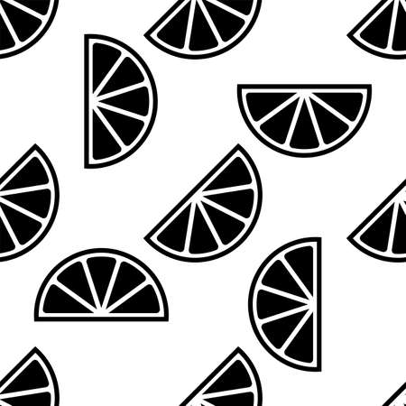 Lemon Icon Seamless Pattern, Lemon Vector Art Illustration