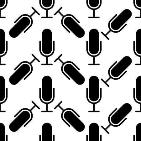 Microphone Icon Seamless Pattern Vector Art Illustrationのイラスト素材