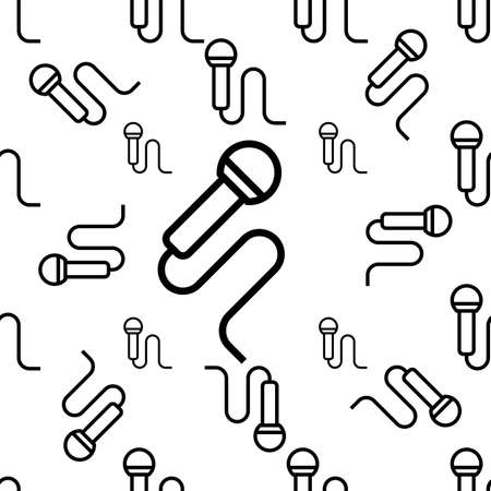 Microphone Icon Seamless Pattern Vector Art Illustrationのイラスト素材