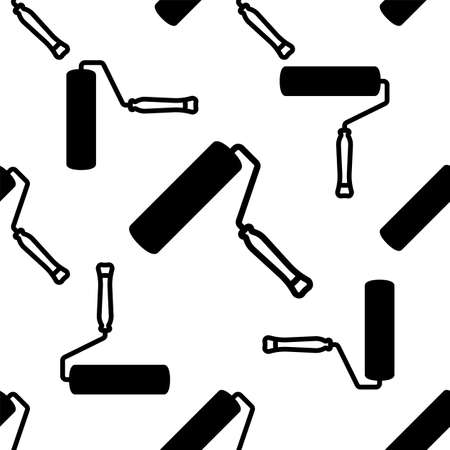 Paint Roller Icon Seamless Pattern Vector Art Illustrationのイラスト素材