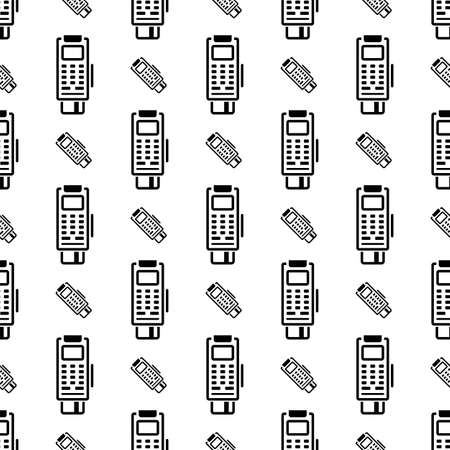 Pos Terminal Icon Seamless Pattern Vector Art Illustrationのイラスト素材