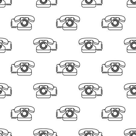 Telephone Icon, Phone Seamless Pattern Vector Art Illustrationのイラスト素材