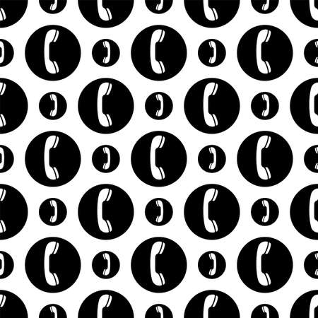 Telephone Receiver Icon Seamless Pattern Vector Art Illustrationのイラスト素材