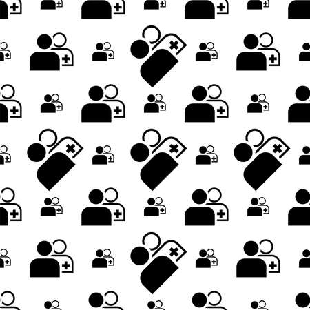 Add Friend Icon, Social Media Icon Seamless Pattern Vector Art Illustrationのイラスト素材