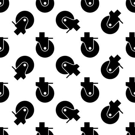 Caster Wheel Icon Seamless Pattern Vector Art Illustrationのイラスト素材
