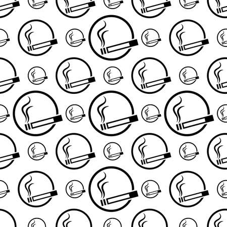 Cigarette Icon Seamless Pattern, Cigarette Vector Art Illustrationのイラスト素材