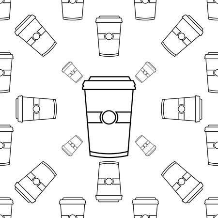 Coffee Takeaway Cup Seamless Pattern Vector Art Illustrationのイラスト素材
