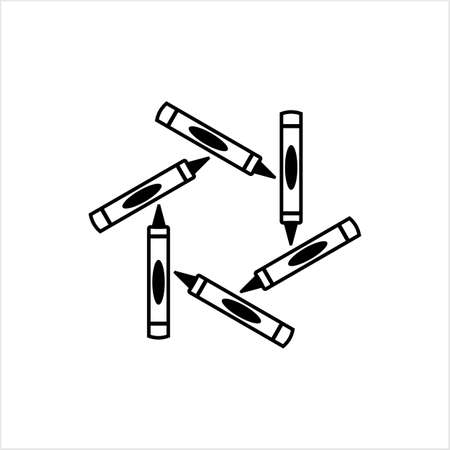 Crayon Icon, Drawing Crayon Vector Art Illustrationのイラスト素材
