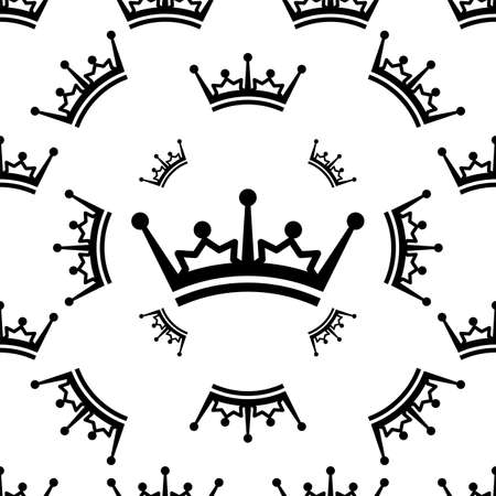 Crown Icon Seamless Pattern, Crown Vector Art Illustrationのイラスト素材