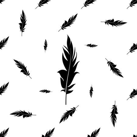 Feather Icon Seamless Pattern Vector Art Illustrationのイラスト素材