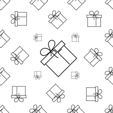 Gift Box Seamless Pattern, Present Box Vector Art Illustrationのイラスト素材