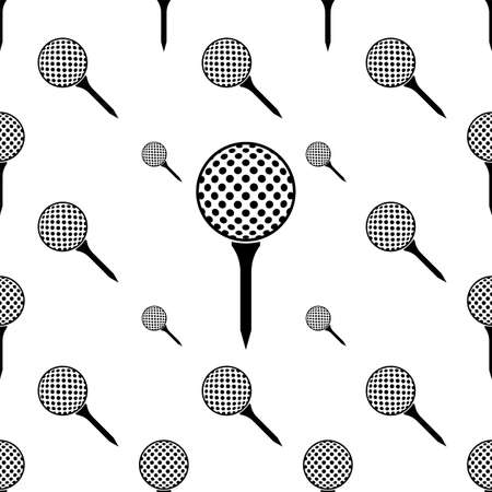 Golf Ball On Tee Icon Seamless Pattern Vector Art Illustrationのイラスト素材