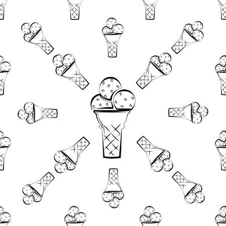 Ice Cream Cone Icon Seamless Pattern Vector Art Illustrationのイラスト素材