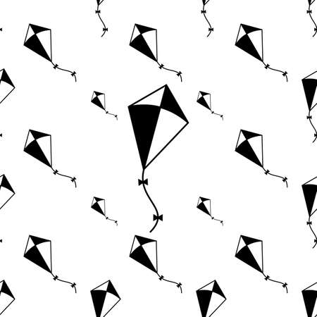 Kite Icon Seamless Pattern Vector Art Illustrationのイラスト素材