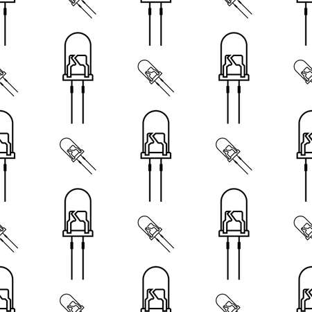 Led Icon Seamless Pattern, Light Emitting Diode Vector Art Illustrationのイラスト素材